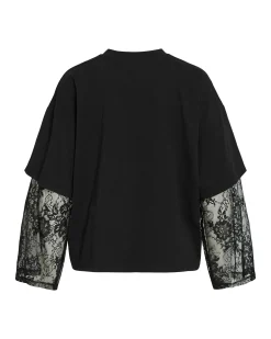 VIABIA LACE SLEEVE T-SHIRT