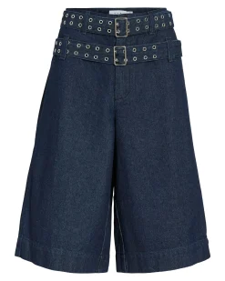 VIADONA BELTED DENIM SHORTS