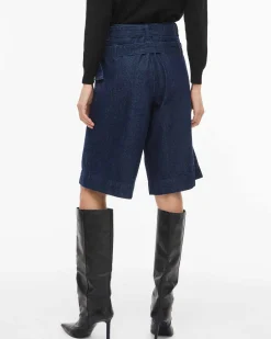 VIADONA BELTED DENIM SHORTS