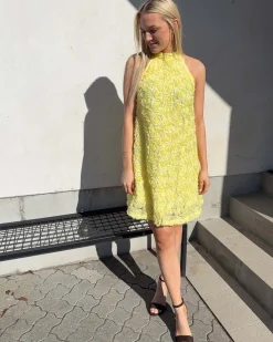VIGLORY HALTER NECK DRESS