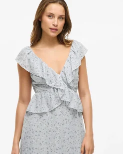 VIMONE S/L MAXI FLOUNCE DRESS