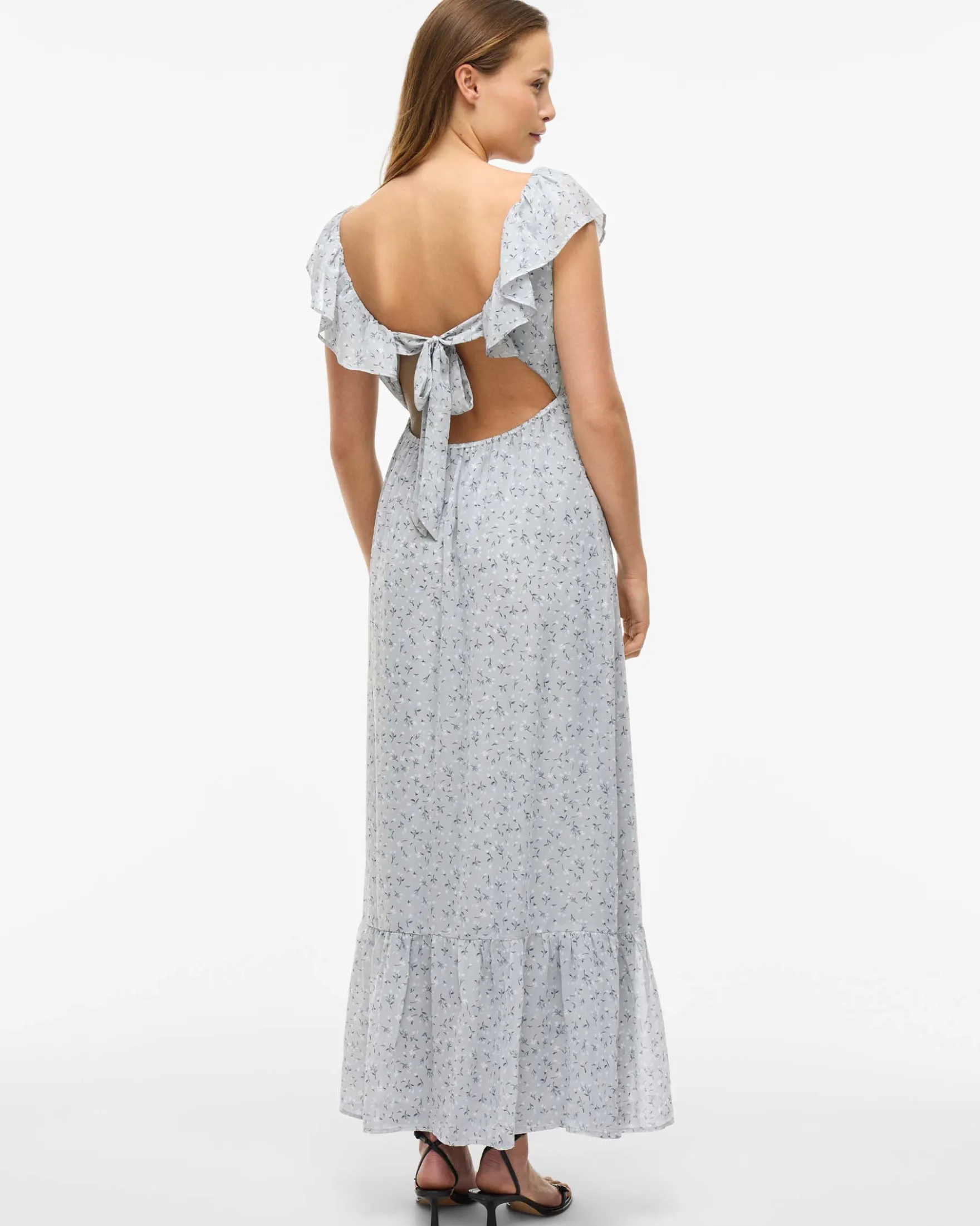 VIMONE S/L MAXI FLOUNCE DRESS