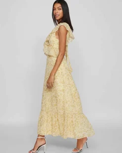 VIMONE S/L MAXI FLOUNCE DRESS
