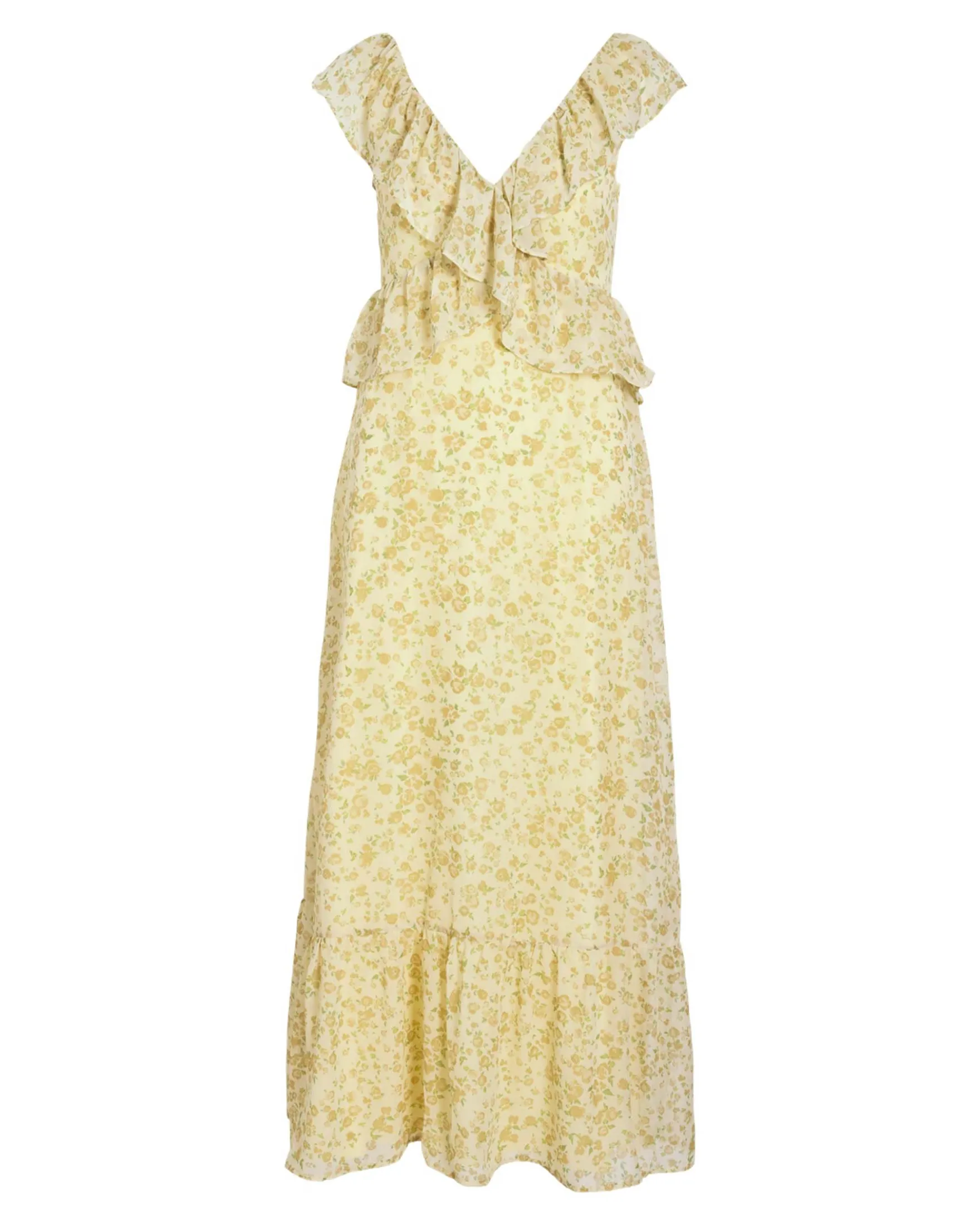 VIMONE S/L MAXI FLOUNCE DRESS