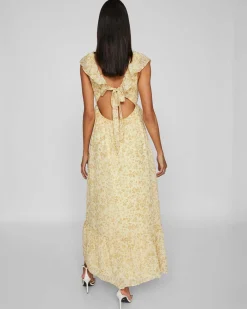 VIMONE S/L MAXI FLOUNCE DRESS