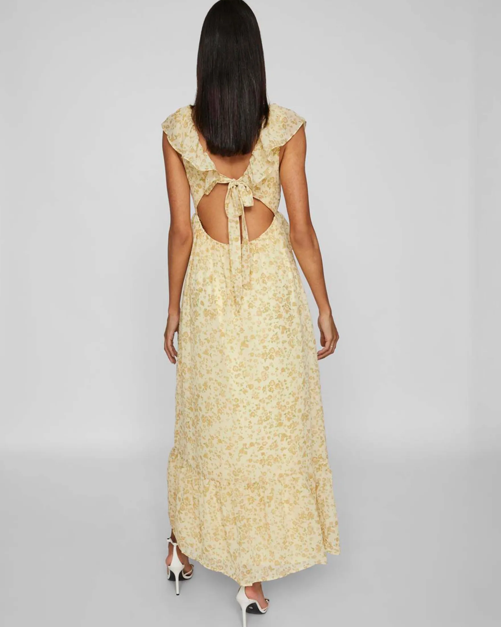 VIMONE S/L MAXI FLOUNCE DRESS