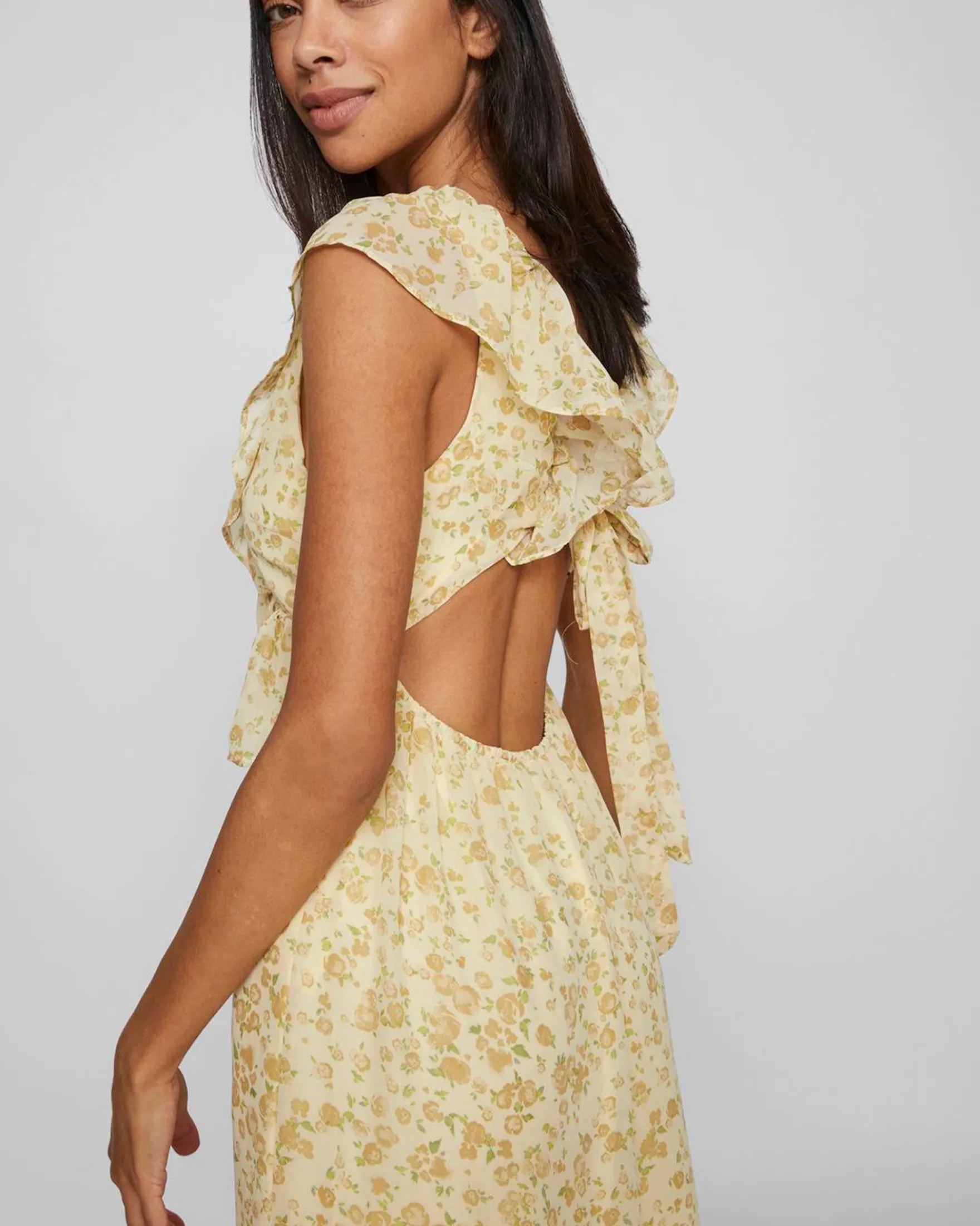 VIMONE S/L MAXI FLOUNCE DRESS