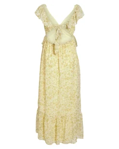 VIMONE S/L MAXI FLOUNCE DRESS