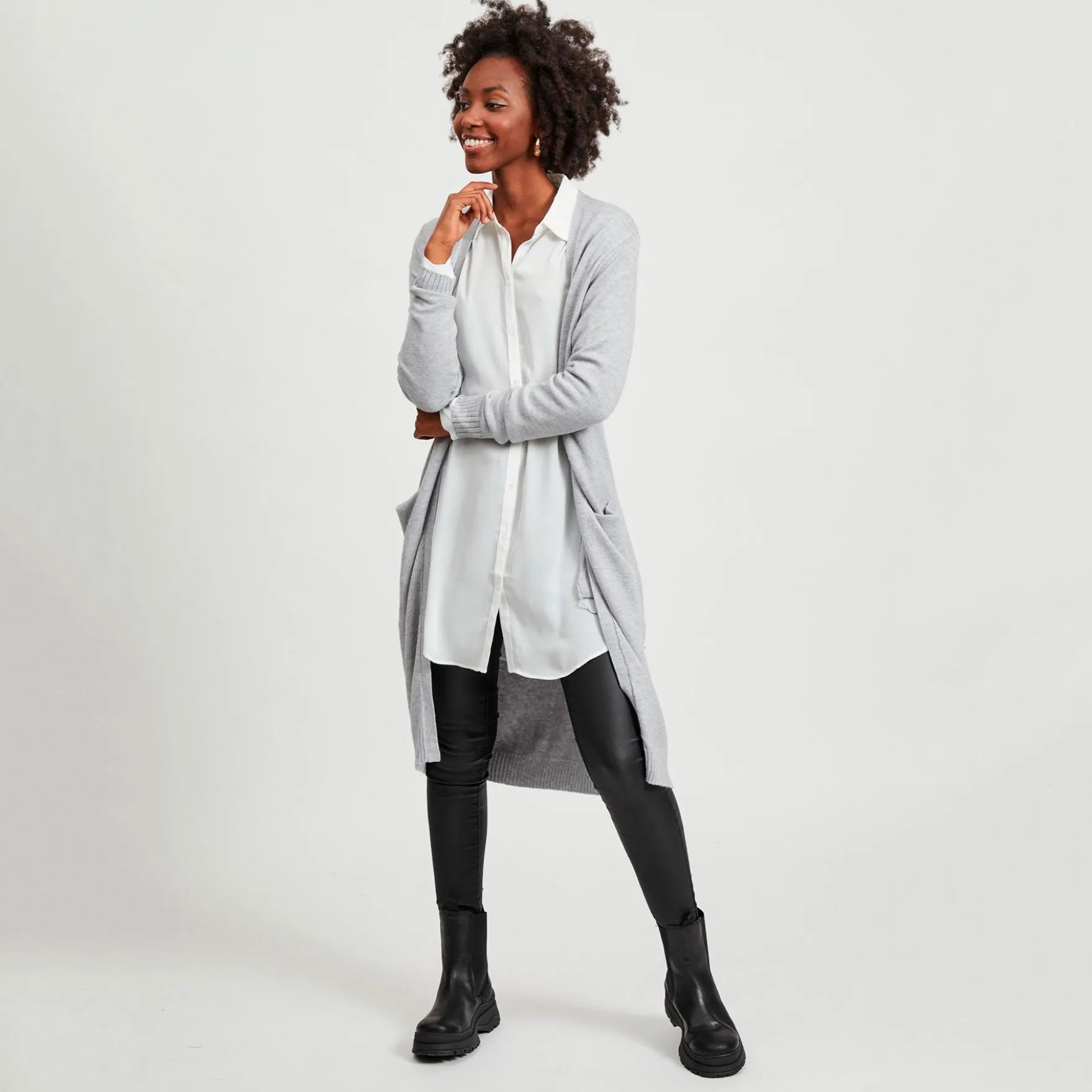 Viril long knit cardigan