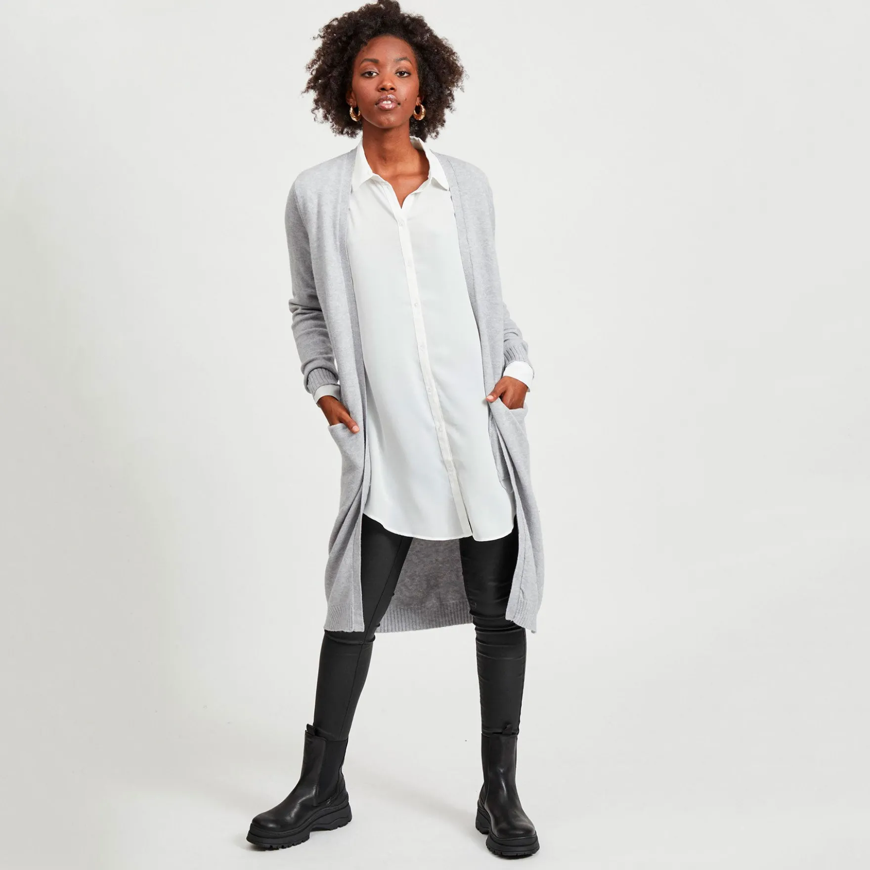 Viril long knit cardigan