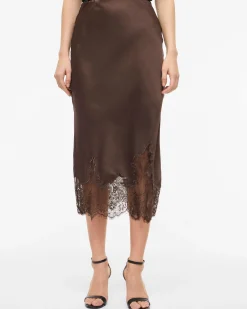 VISABEL HW MIDI LACE SKIRT