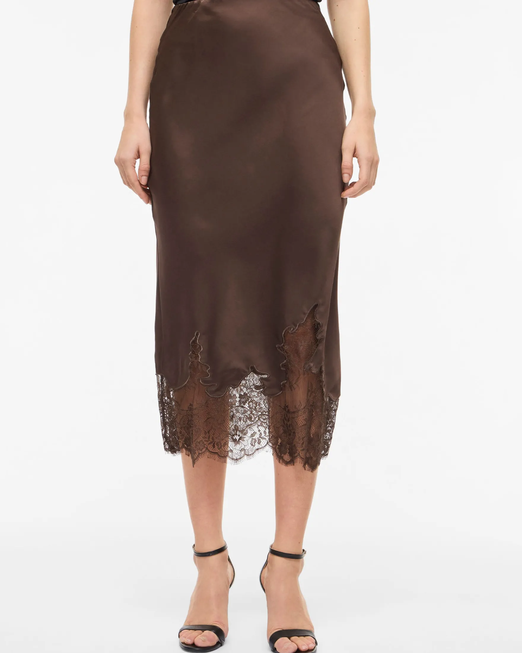 VISABEL HW MIDI LACE SKIRT