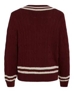 Visena l/s v-neck knit pullove