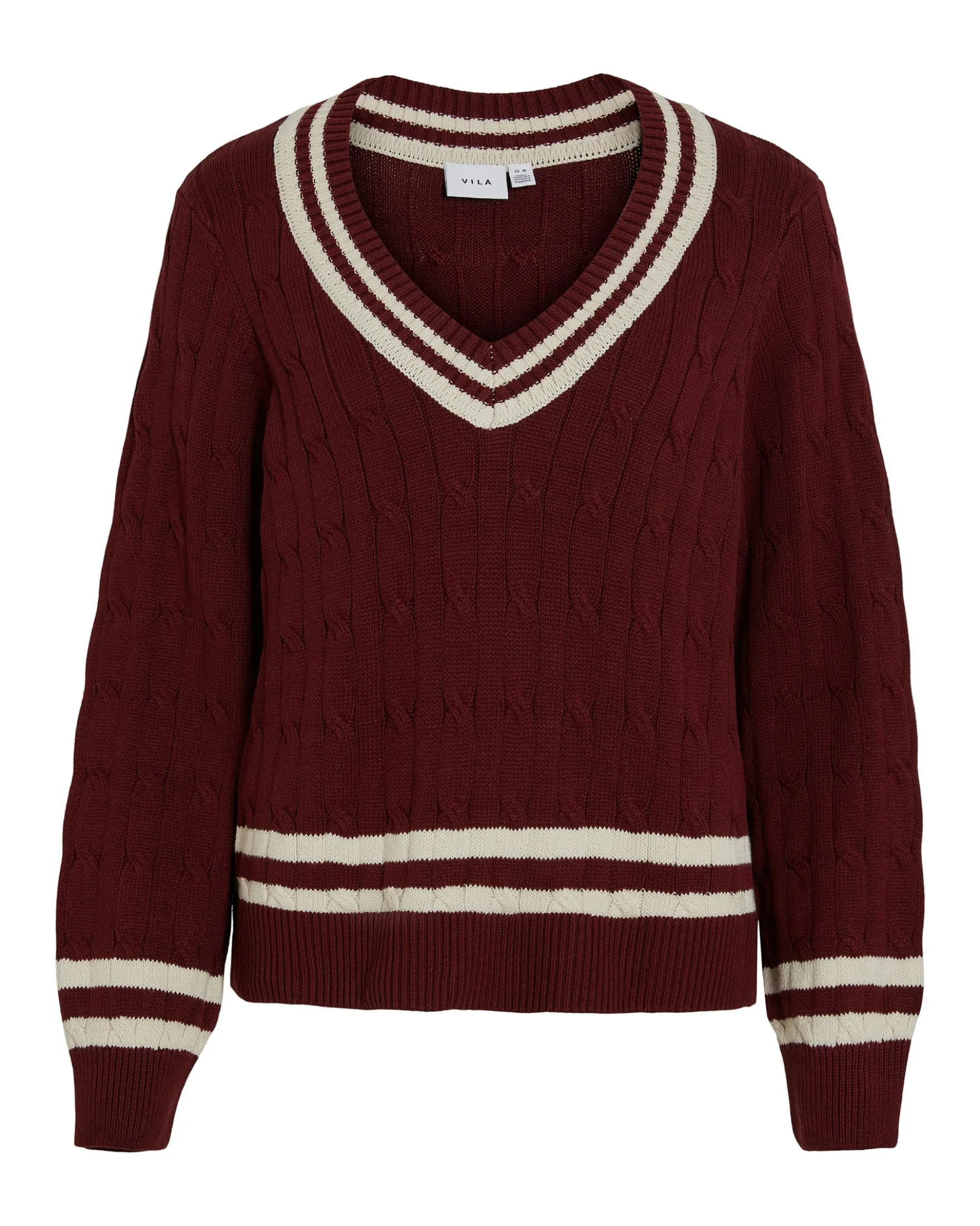 Visena l/s v-neck knit pullove